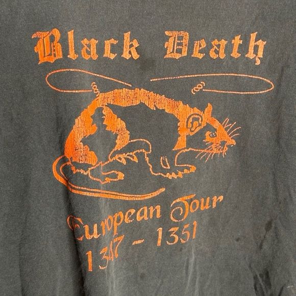90's Black Death Tour Tee Men’s Size XL European Tour Band T - Picture 3 of 7